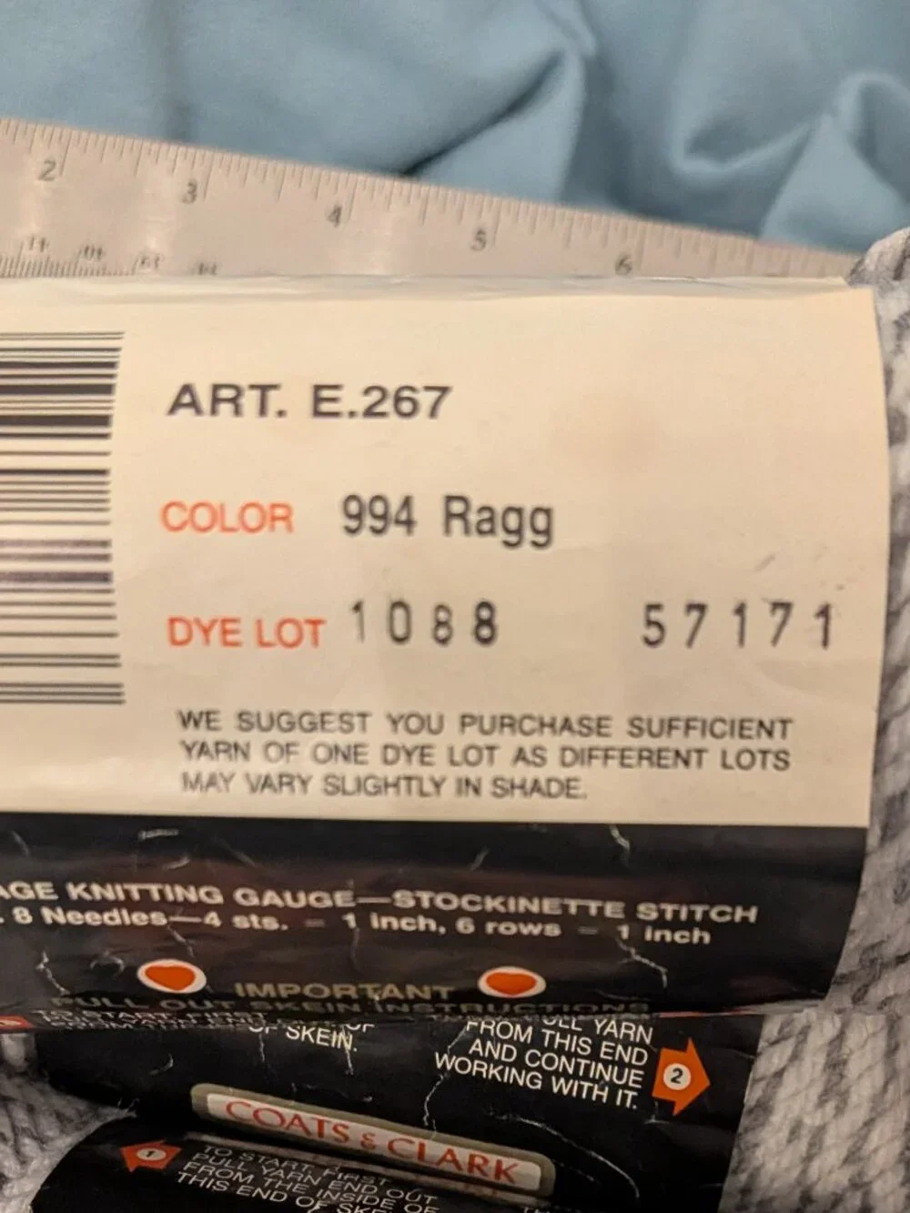 Vintage Red Heart Wintuk Ragg Gray Marled 4 Ply Yarn Lot of 3 Dye Lot 1088
